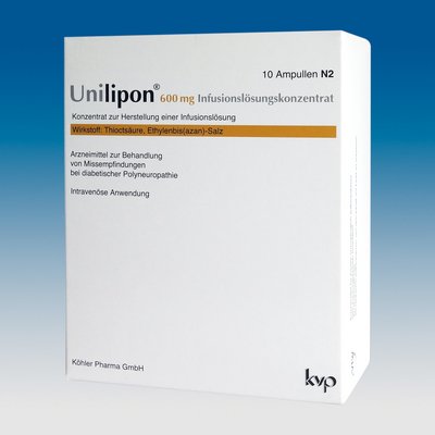 Faltschachtel Unilipon 600 mg Infusionslösungskonzentrat