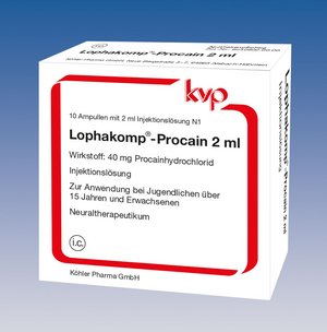 Faltschachtel Lophakomp-Procain 2 ml Injektionslösung