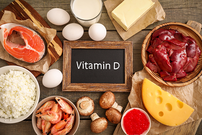 Foto von Vitamin D-haltigen Lebensmitteln